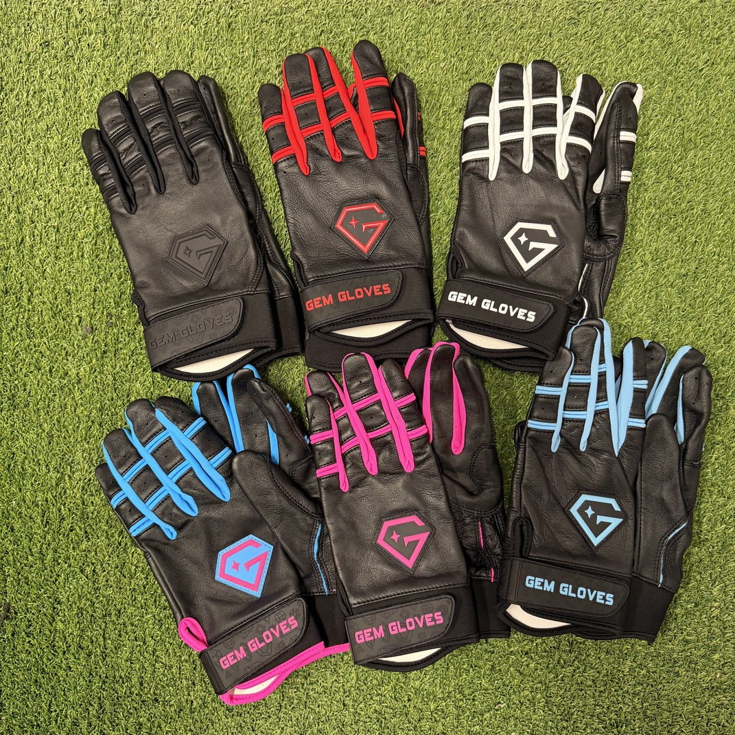 Gem Glove Prospector Short Cuff Batting Glove - Blackout