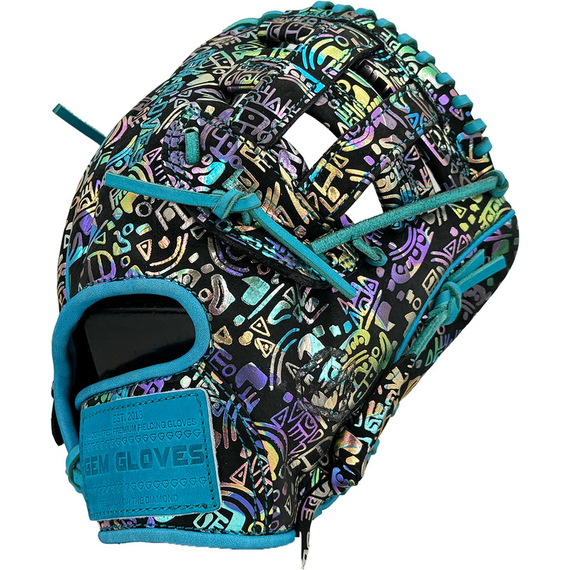 Gem Gloves Baseball Fielding Glove - GEM035 Holographic Aztec