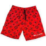 Gem Gloves Mesh Shorts - Lux - Red/Black