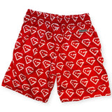 Gem Gloves Mesh Shorts - Diamond Drip - Red/White