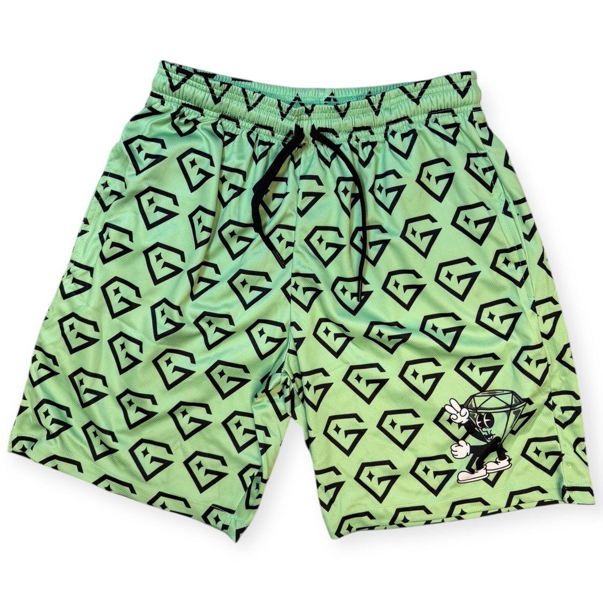 Gem Gloves Mesh Shorts - Diamond Drip - Mint/Black
