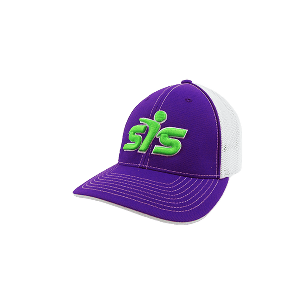 Smash It Sports Hat by Pacific (404M) Purple/White/Purple/White/Neon Green