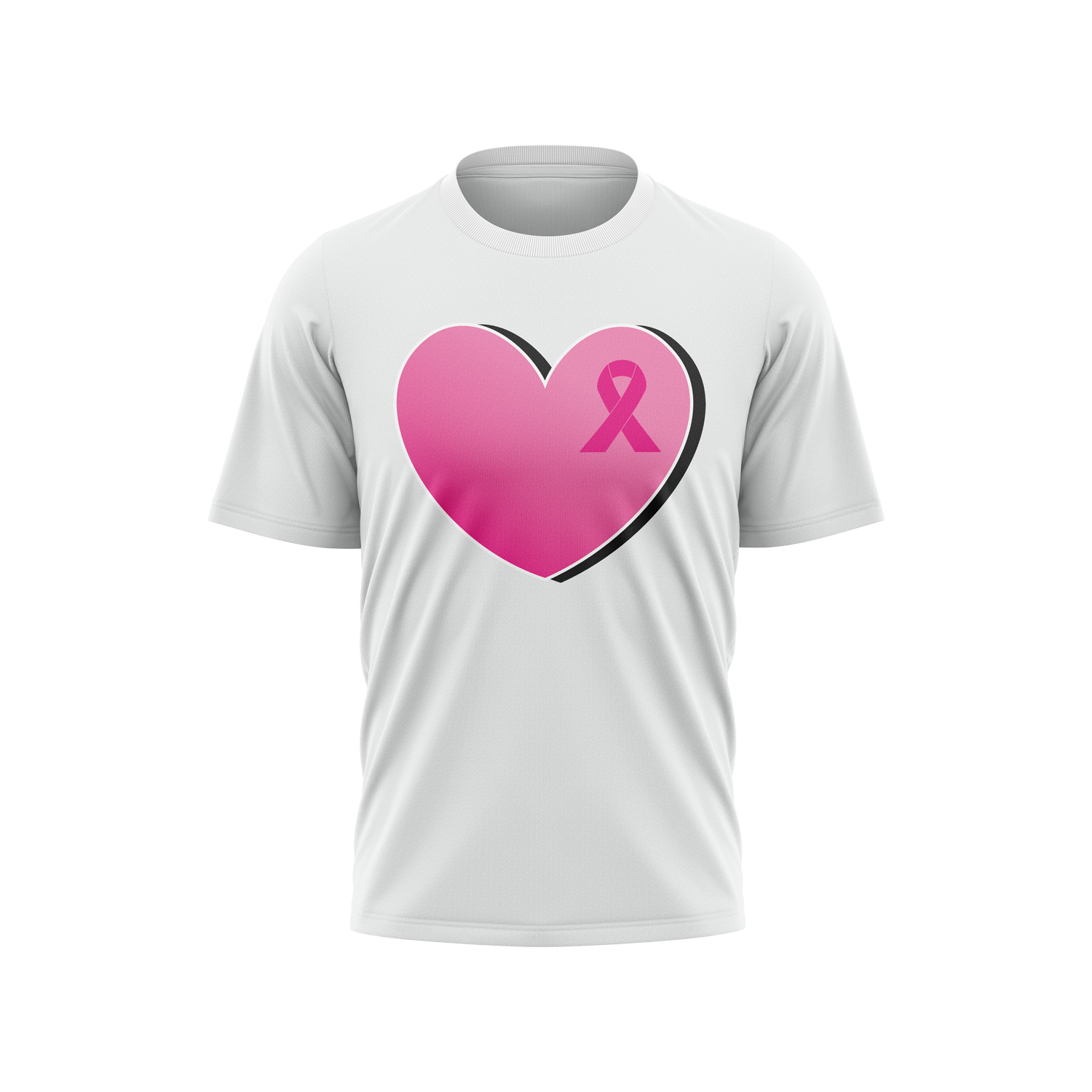 Breast Cancer Awareness Short Sleeve Shirt - Heart Ribbon