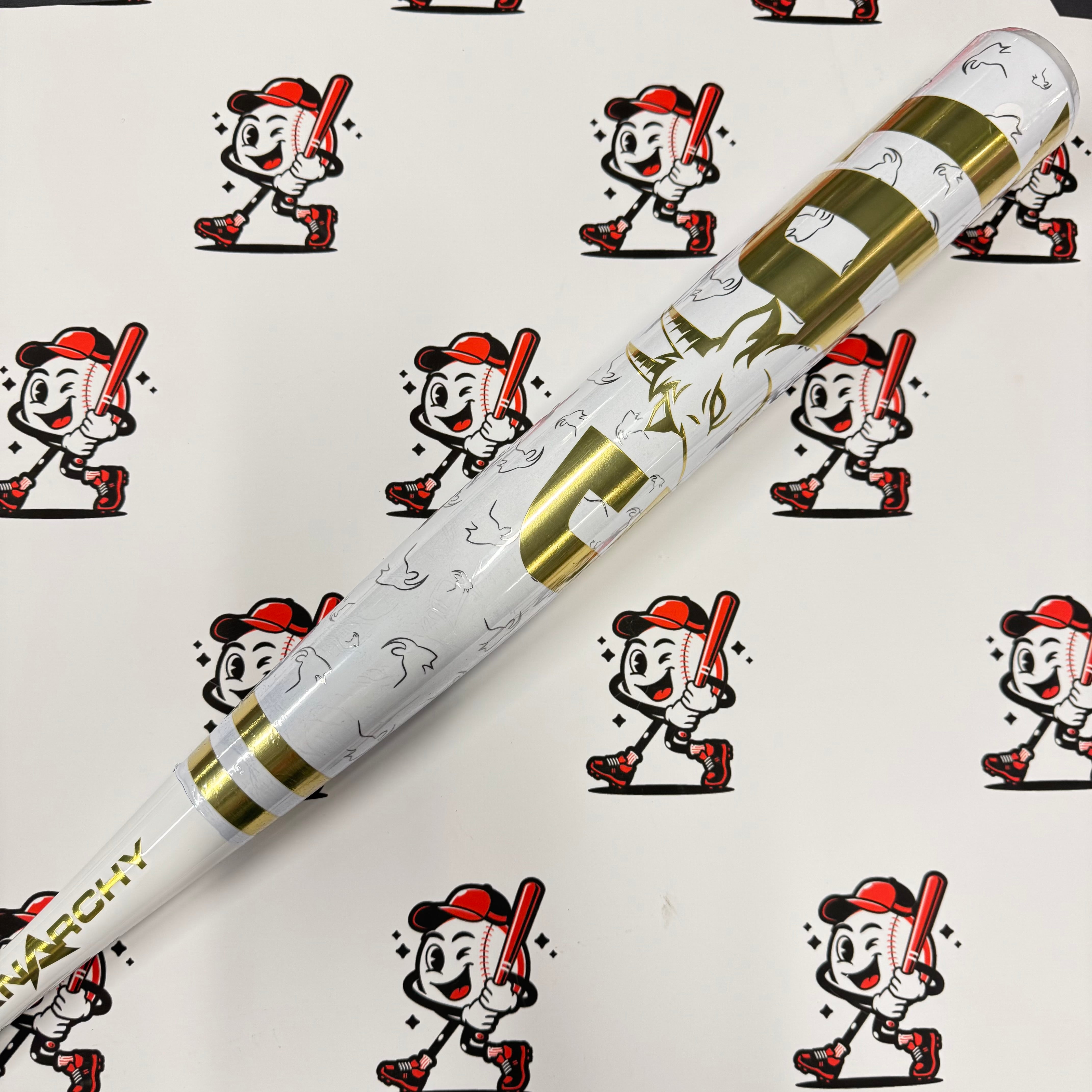 (AUCTION) NEW 2025 Anarchy GOAT White Balanced USA/ASA Slowpitch Softball Bat ASPGOATB25A (26oz)