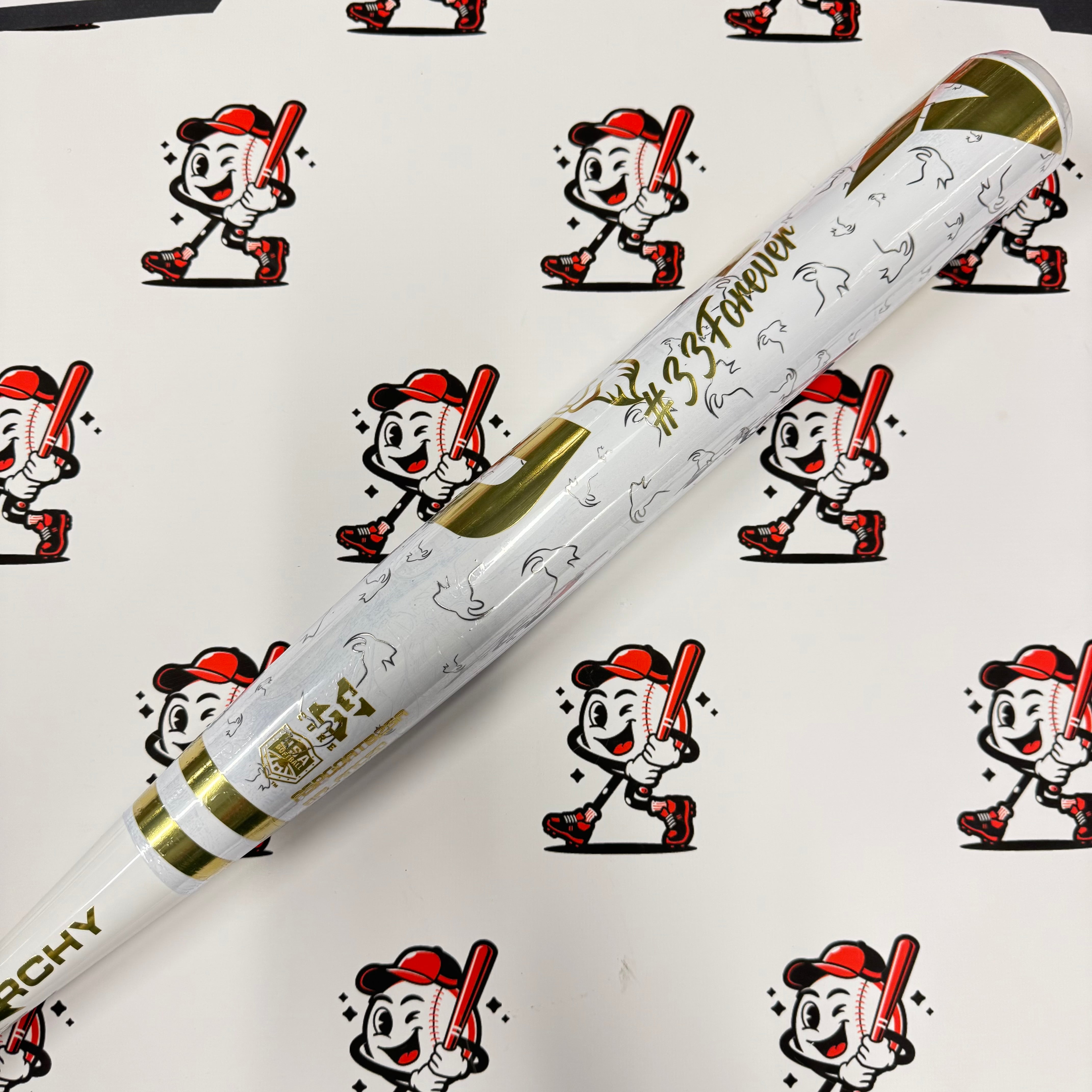 (AUCTION) NEW 2025 Anarchy GOAT White Balanced USA/ASA Slowpitch Softball Bat ASPGOATB25A (26oz)
