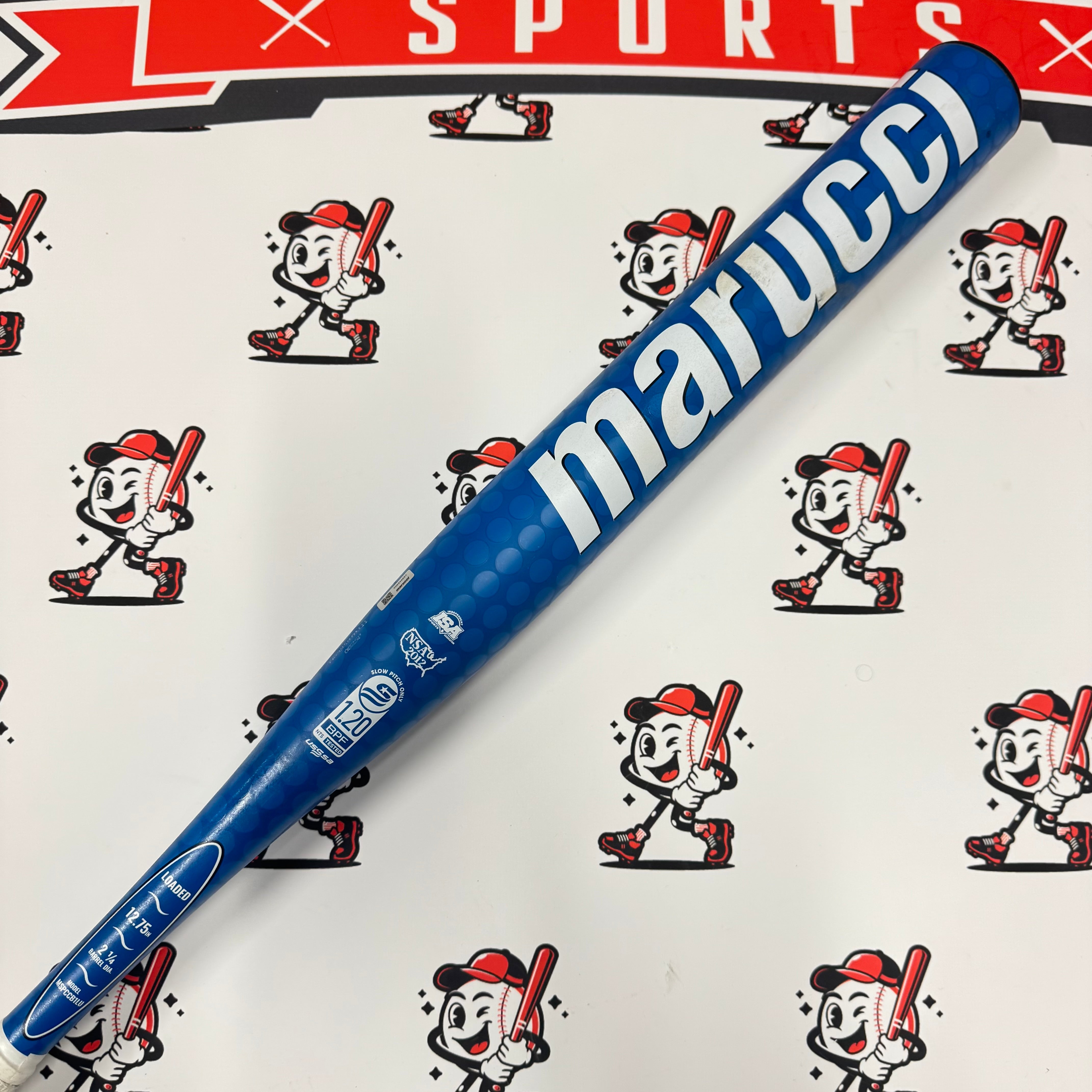 (AUCTION) USED 2025 Marucci Chocolate Crush Blue Loaded USSSA Slowpitch Softball Bat - MSPCCB1LU (26oz)