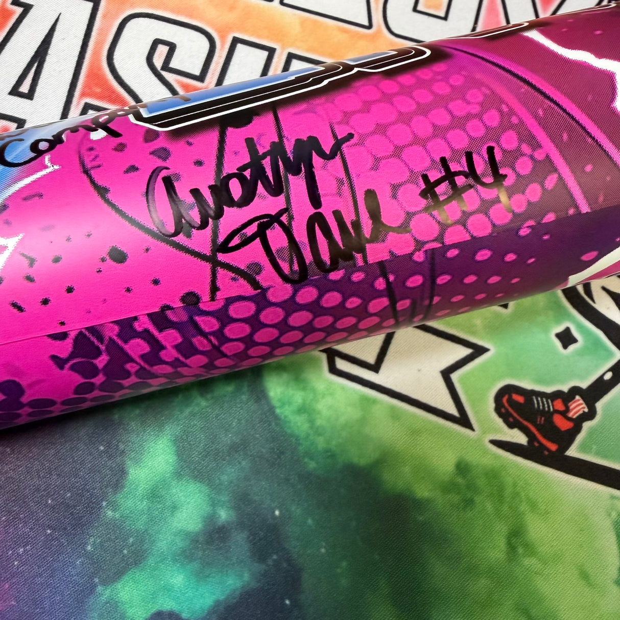 AUTOGRAPHED 2026 Anarchy Shock and Dawe Cartoon USSSA Inscribed #1 Bat Company (AUCTION)