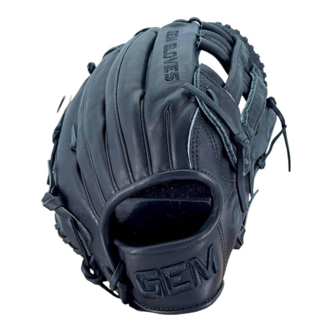 Gem Gloves Softball Fielding Glove - GEM013 Blackout – Product View | Smash It Sports | leather, kip, pro