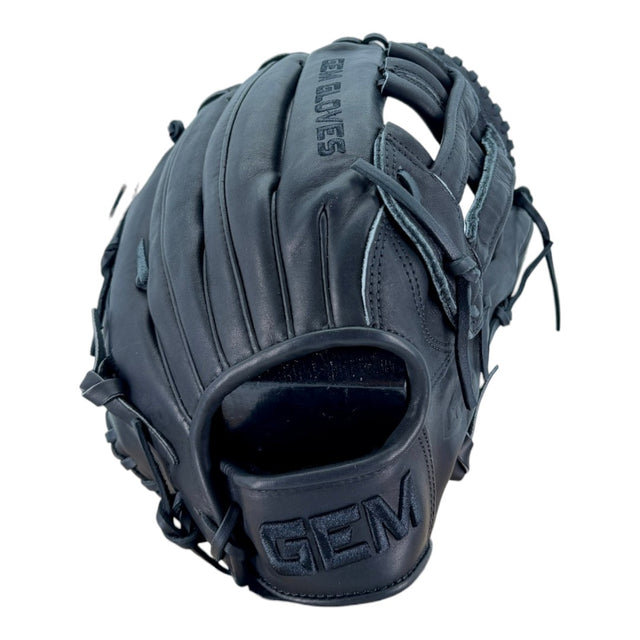 Gem Gloves Softball Fielding Glove - GEM013 Blackout – Product View | Smash It Sports | leather, kip, pro