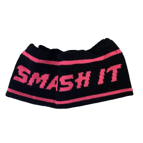 Smash It Sports Knit Winter Head Band (Black/Hot Pink)