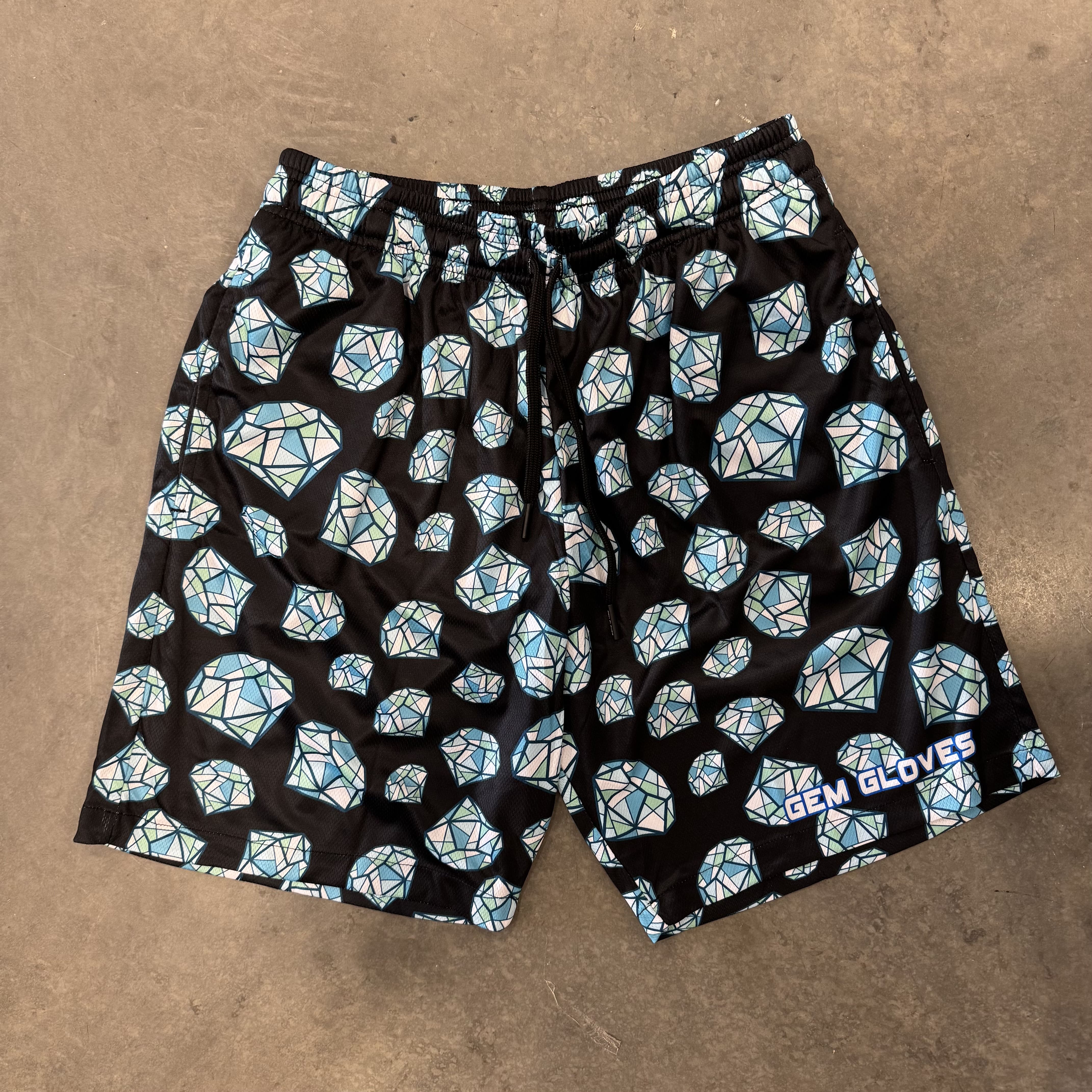 Gem Gloves Mesh Shorts - Diamonds