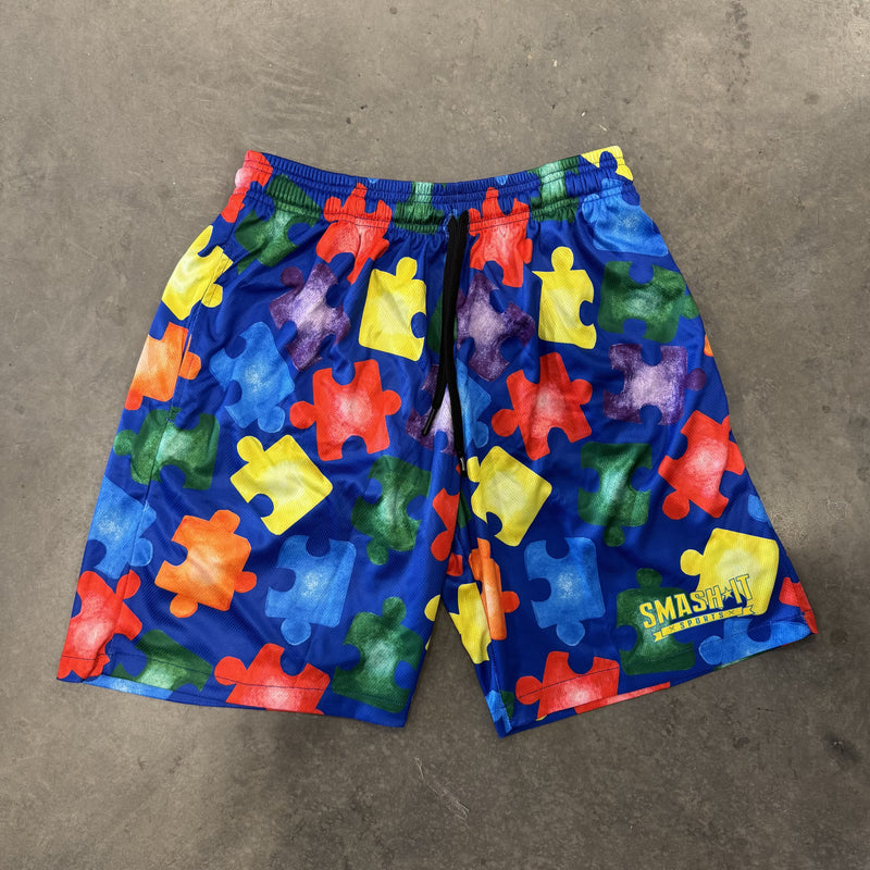 Smash It Sports Mesh Shorts - Autism Awareness