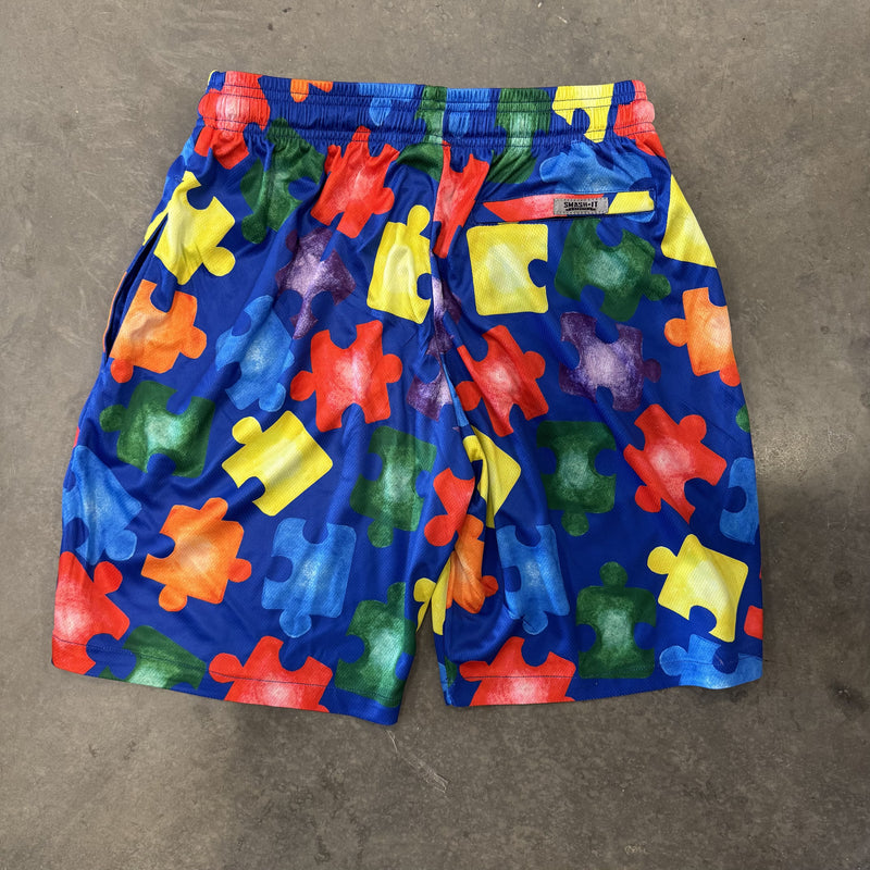 Smash It Sports Mesh Shorts - Autism Awareness