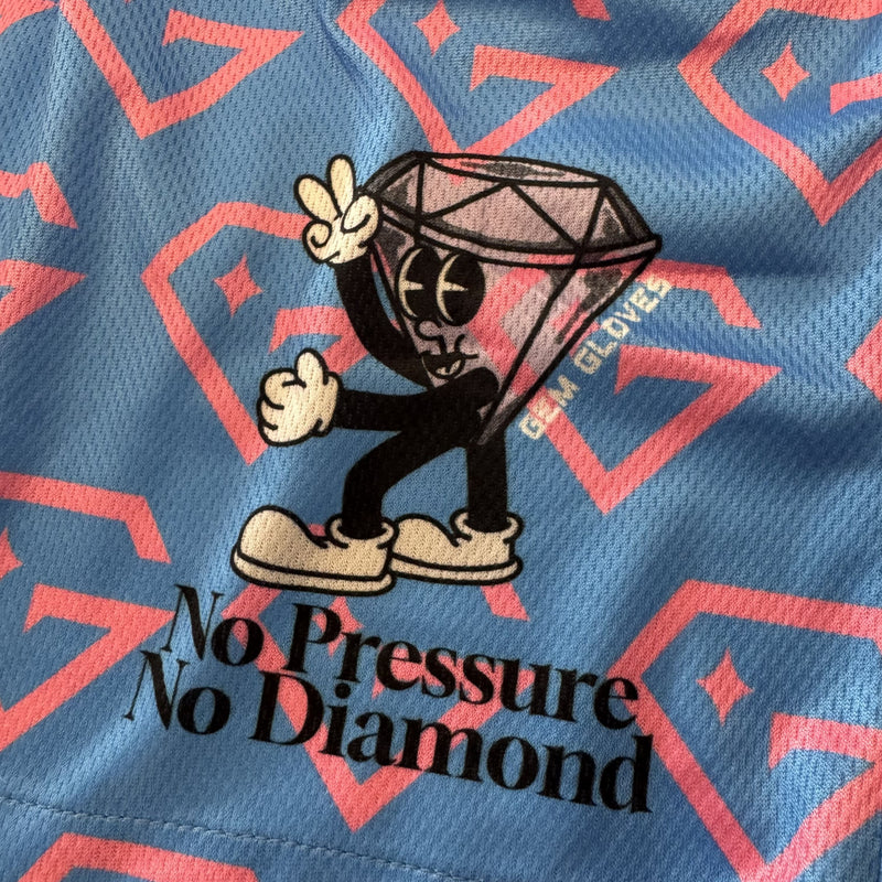 Gem Gloves Mesh Shorts - No Pressure No Diamonds - Carolina/Pink