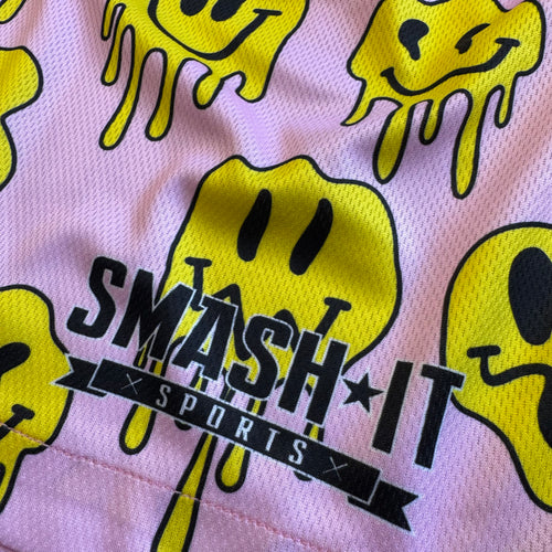 Smash It Sports Mesh Shorts - Smiley Pink