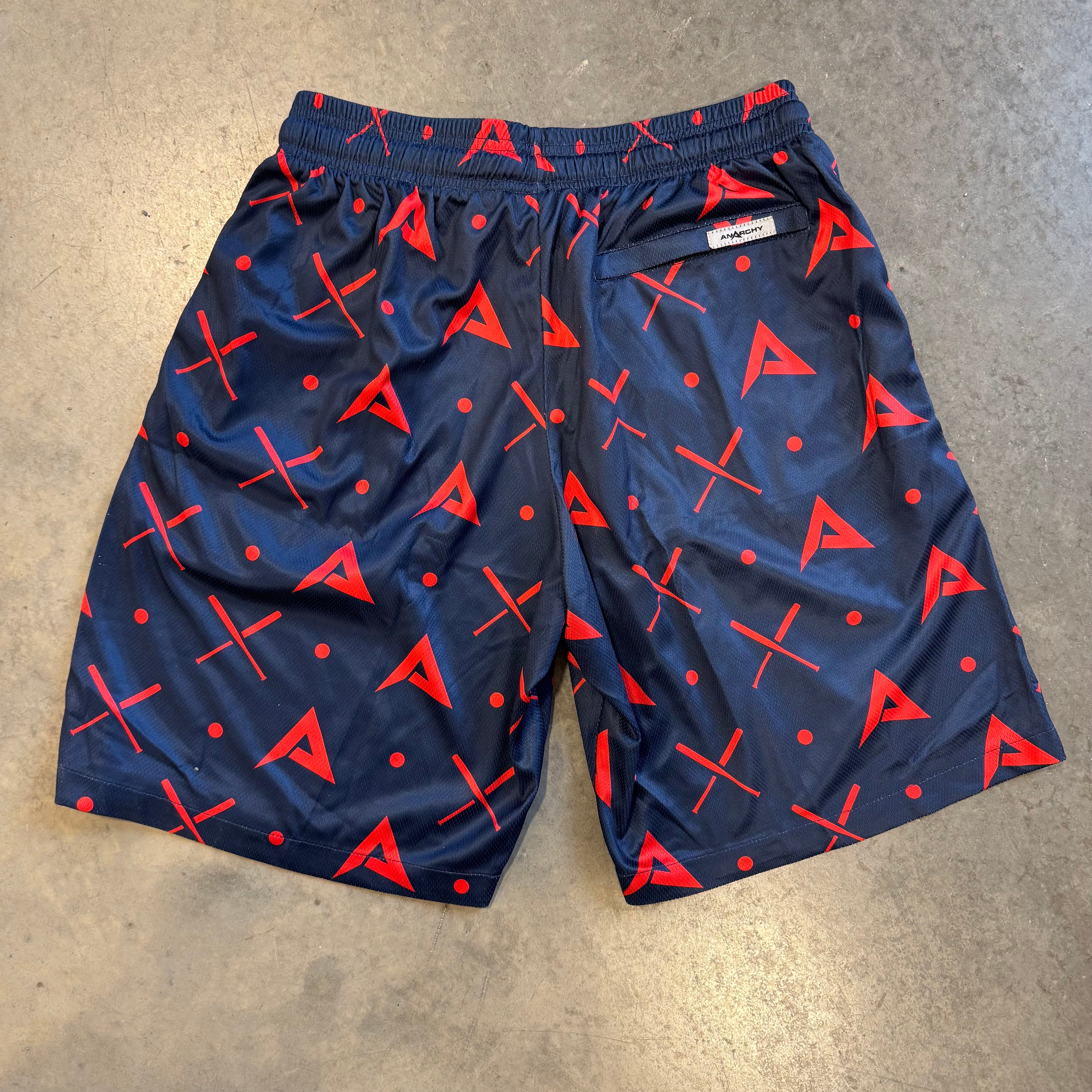 Anarchy Mesh Shorts - Navy/Red