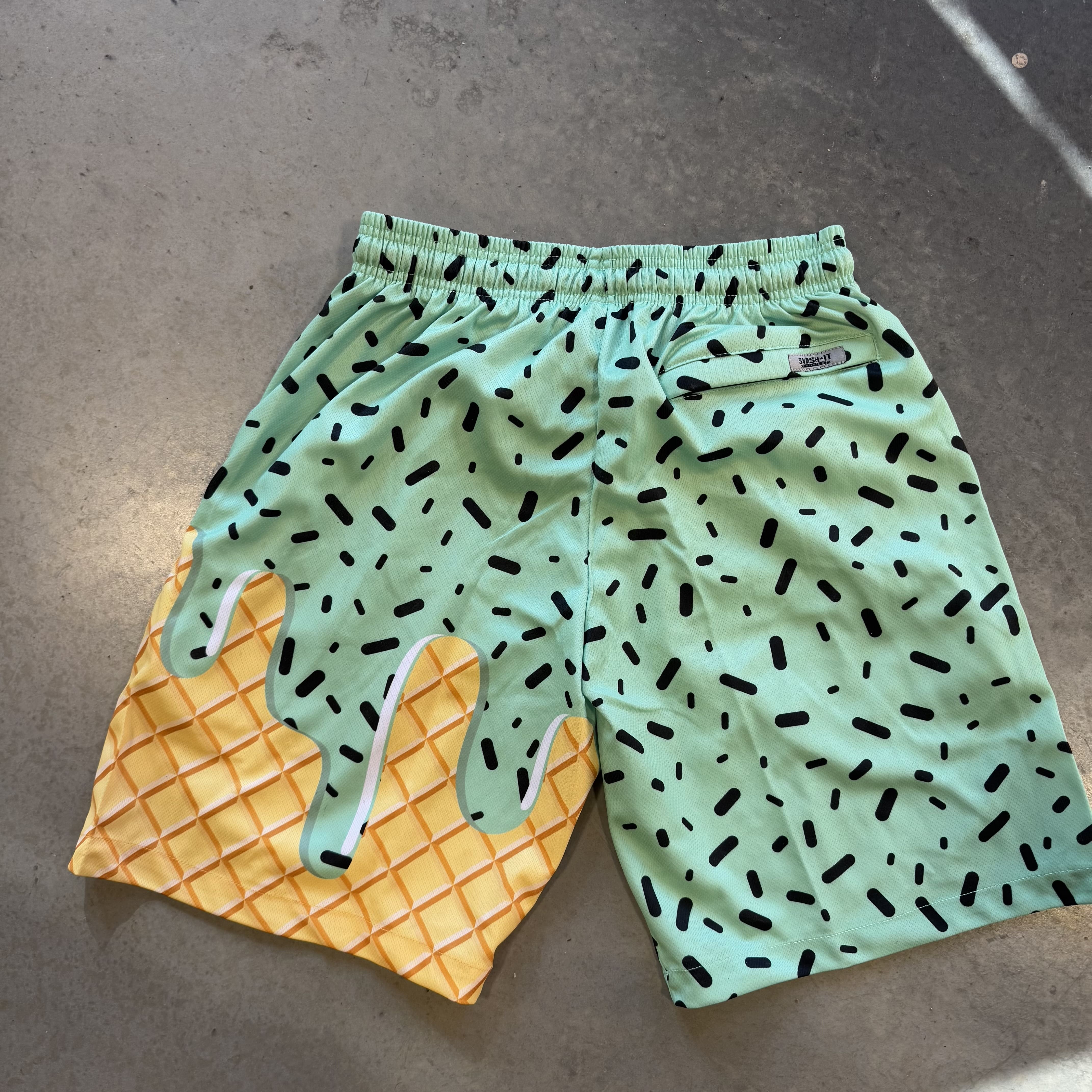 Smash It Sports Mesh Shorts - Ice Cream Drip Mint Chocolate Chip
