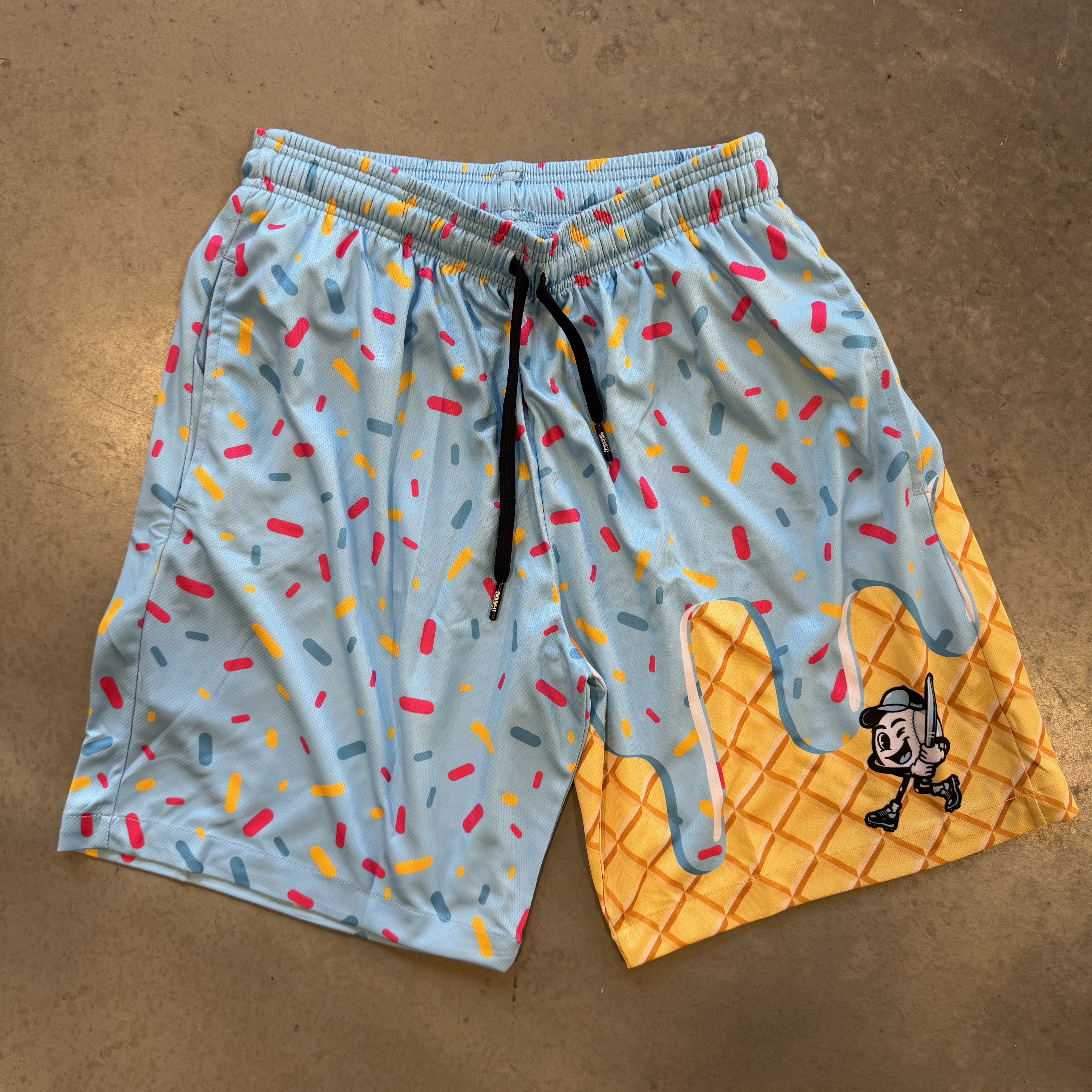 Smash It Sports Mesh Shorts - Ice Cream Drip Blue