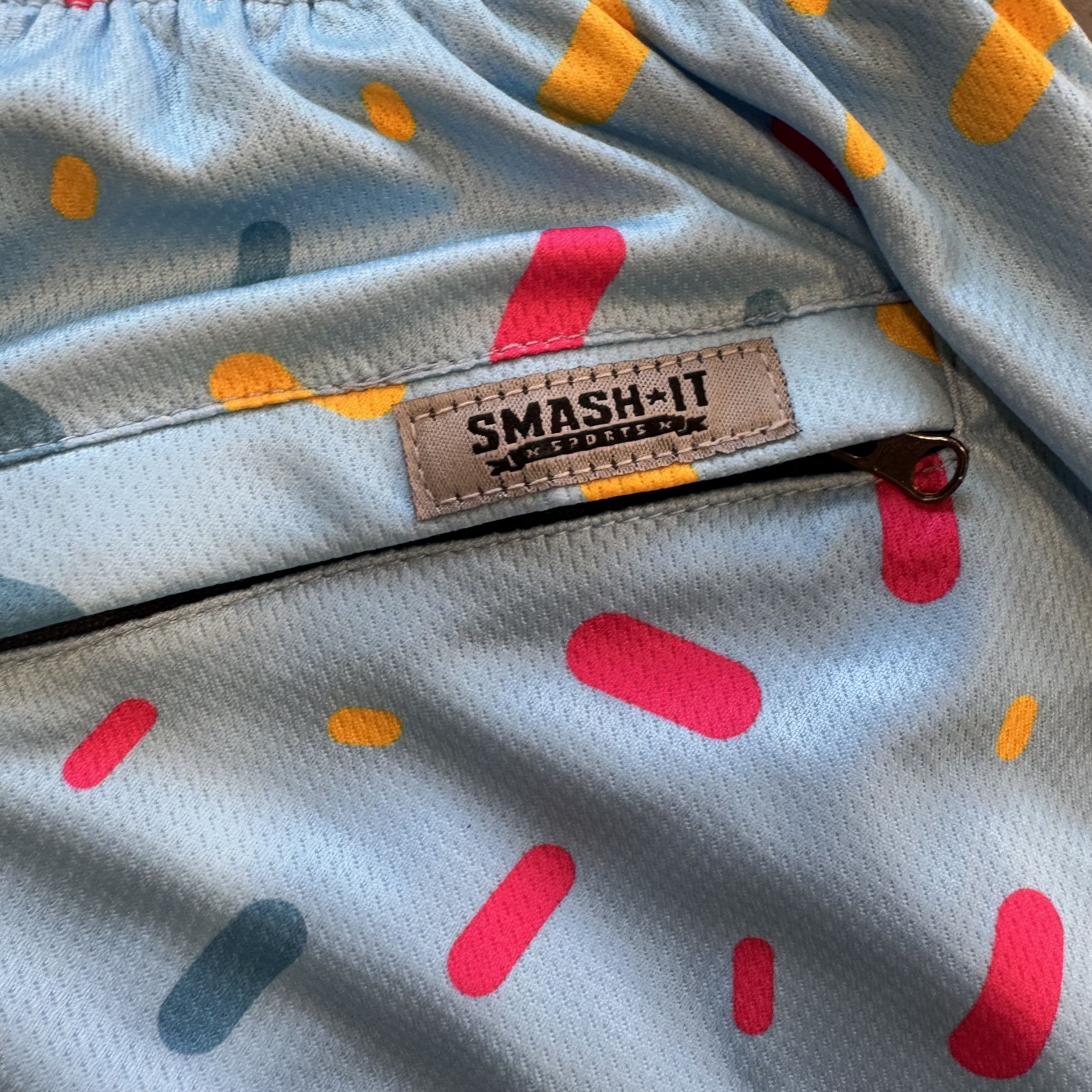 Smash It Sports Mesh Shorts - Ice Cream Drip Blue