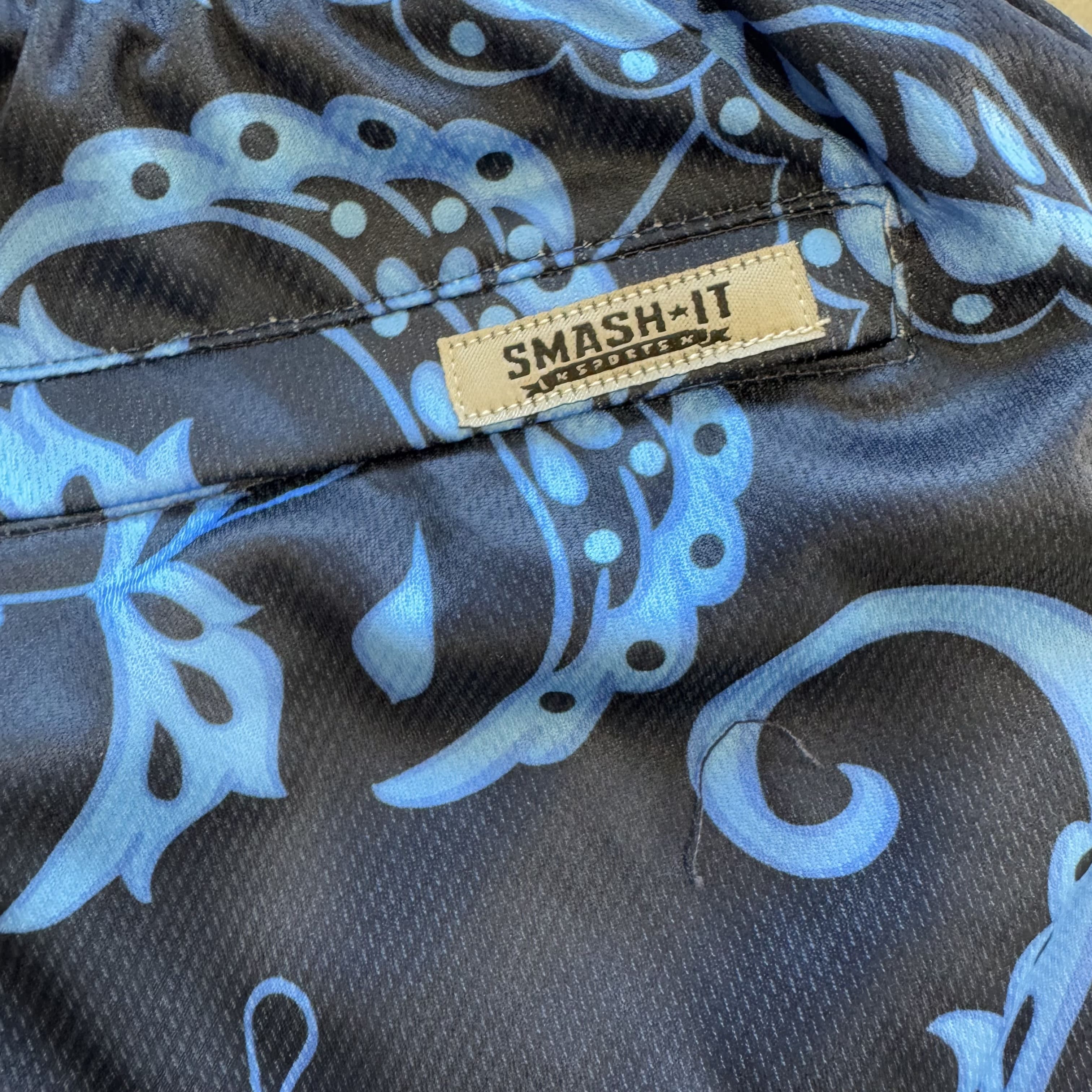 Smash It Sports Mesh Shorts - Paisley Navy/Carolina