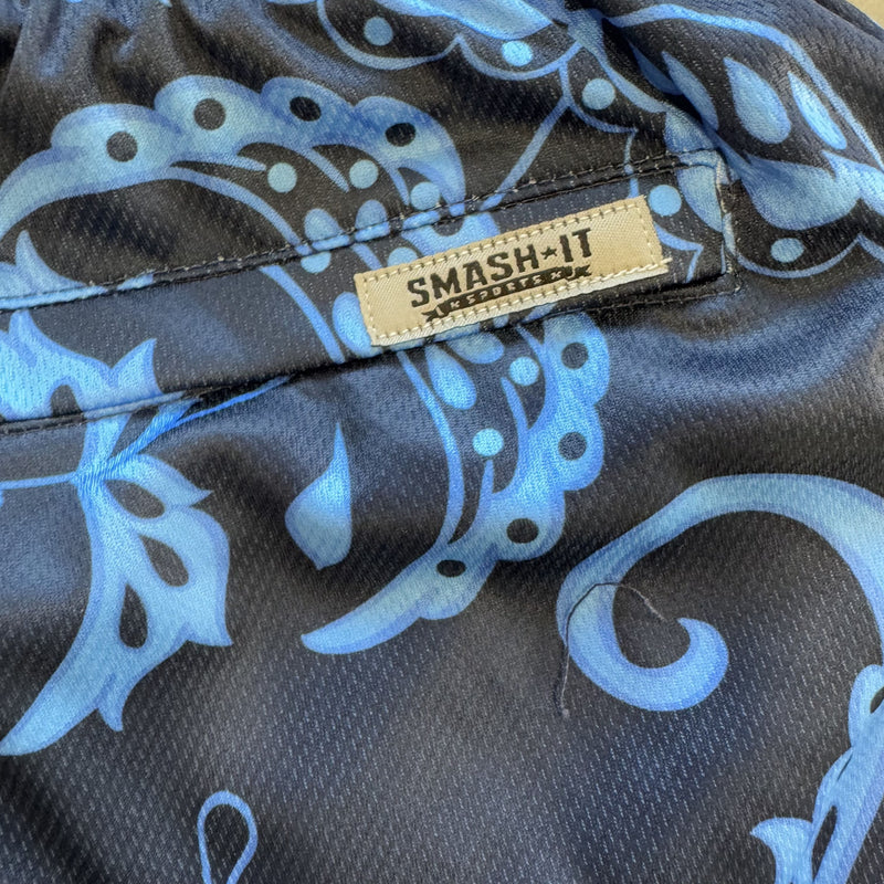 Smash It Sports Mesh Shorts - Paisley Navy/Carolina