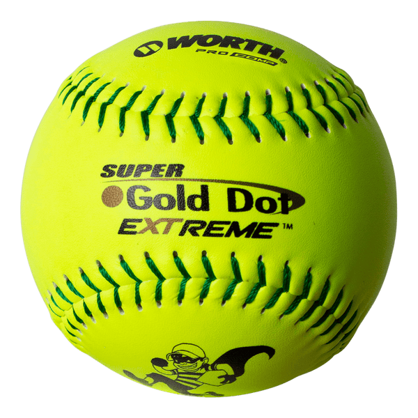 Worth Super Gold Dot Extreme 44/400 ISA 12" Slowpitch Softballs - IS44CY - Smash It Sports