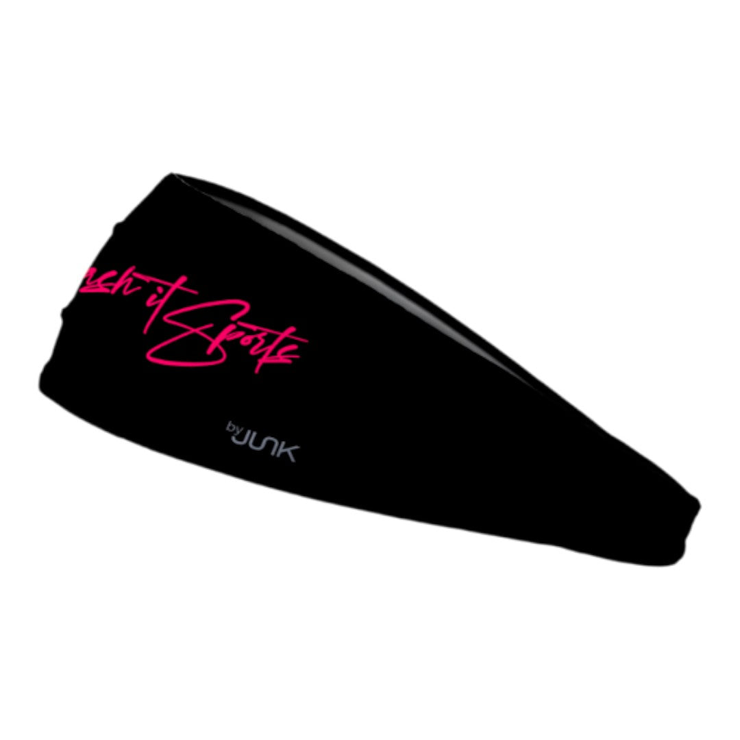 Junk x Smash It Sports Big Bang Lite Headband - Black/Pink Script