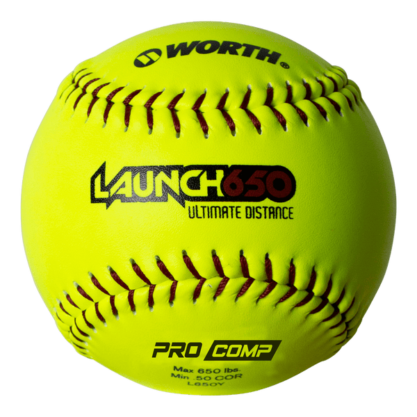 Worth Launch 650 Ultimate Distance 50/650 12" Slowpitch Softballs - L650Y