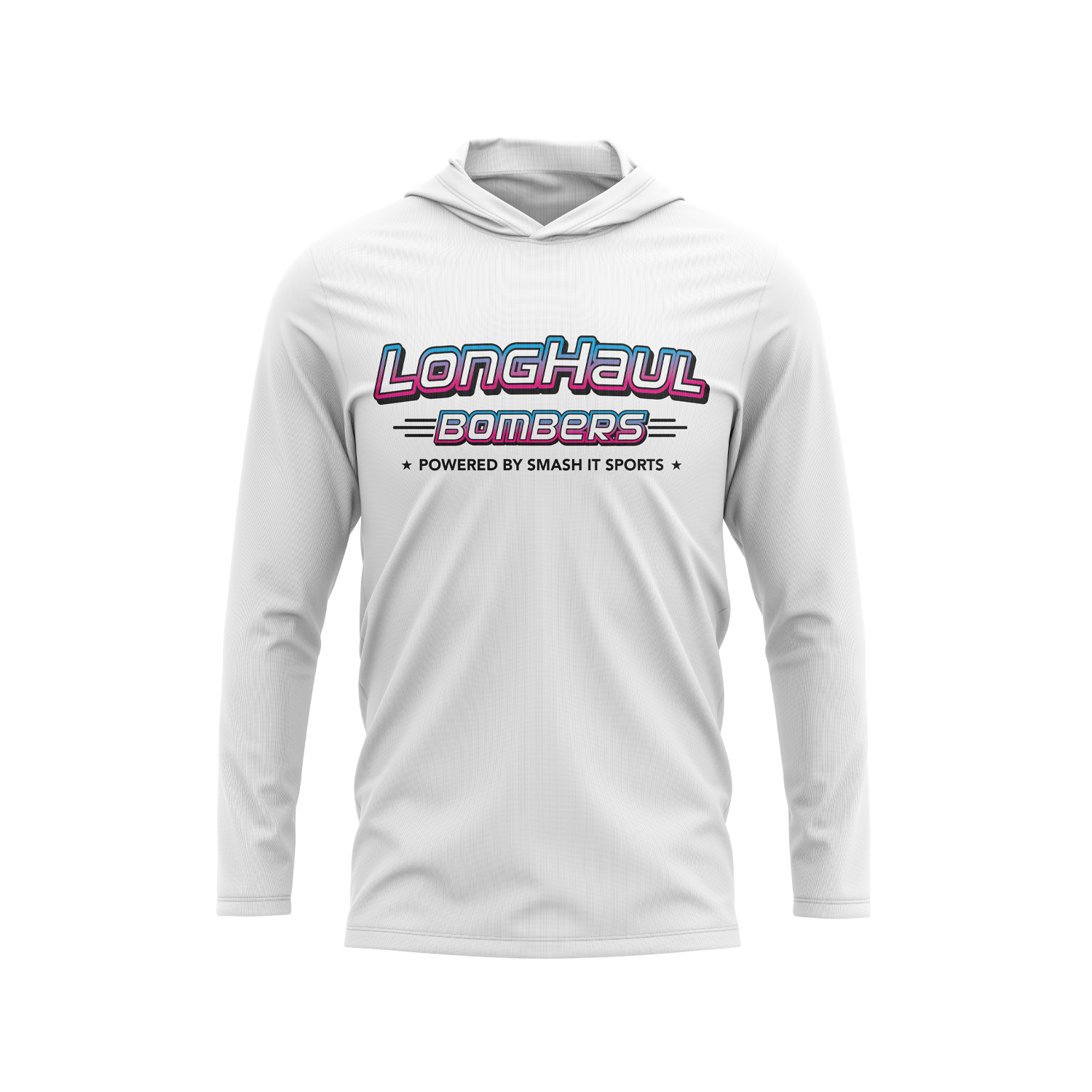 Long Haul Bombers - Semi-Sub Hooded Long Sleeve Shirt - Powered By - White/Vice