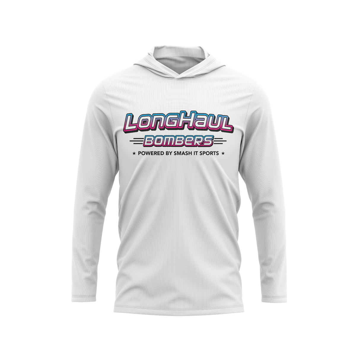 Long Haul Bombers - Semi-Sub Hooded Long Sleeve Shirt - Powered By - White/Vice