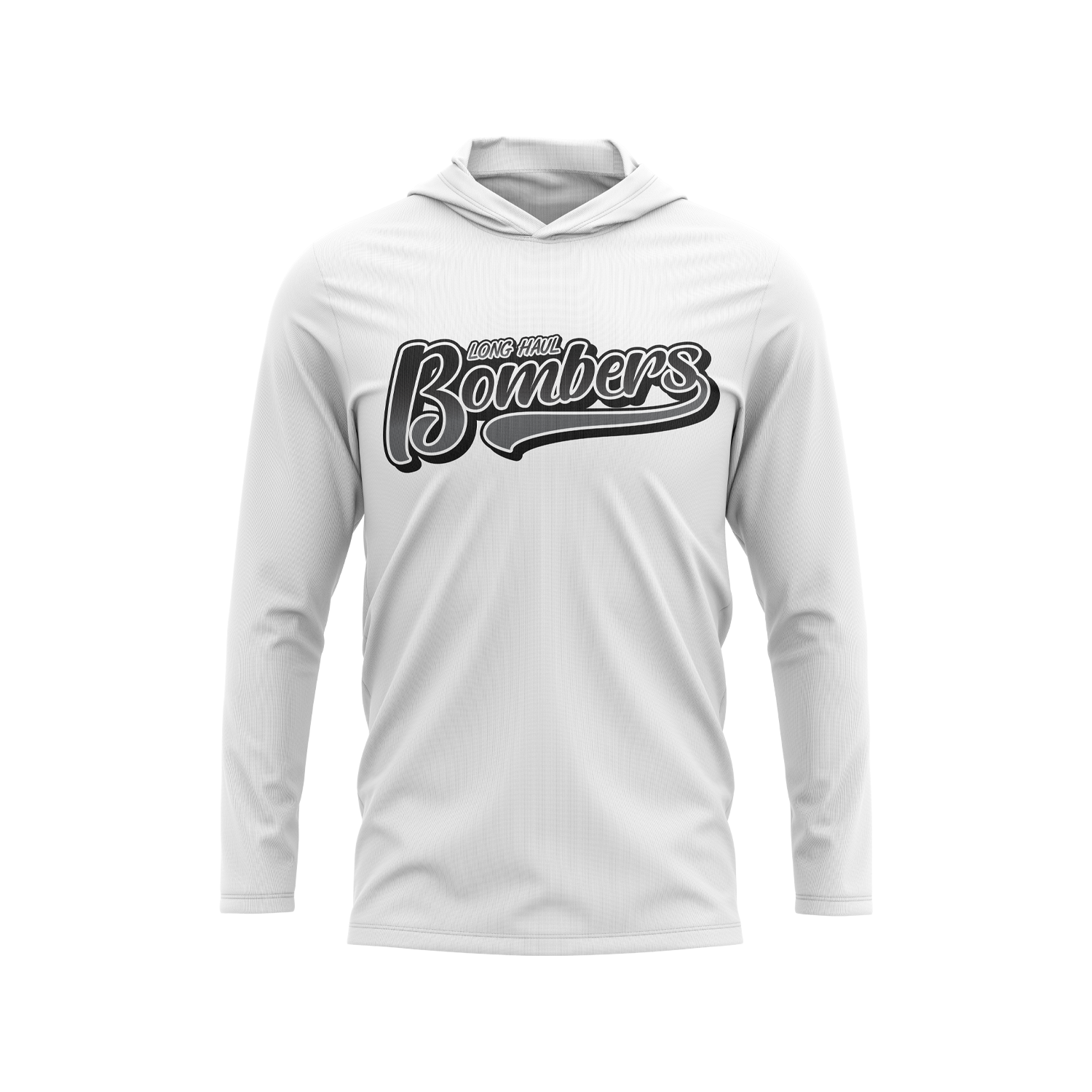 Long Haul Bombers - Semi-Sub Hooded Long Sleeve Shirt - Bombers - White/Black