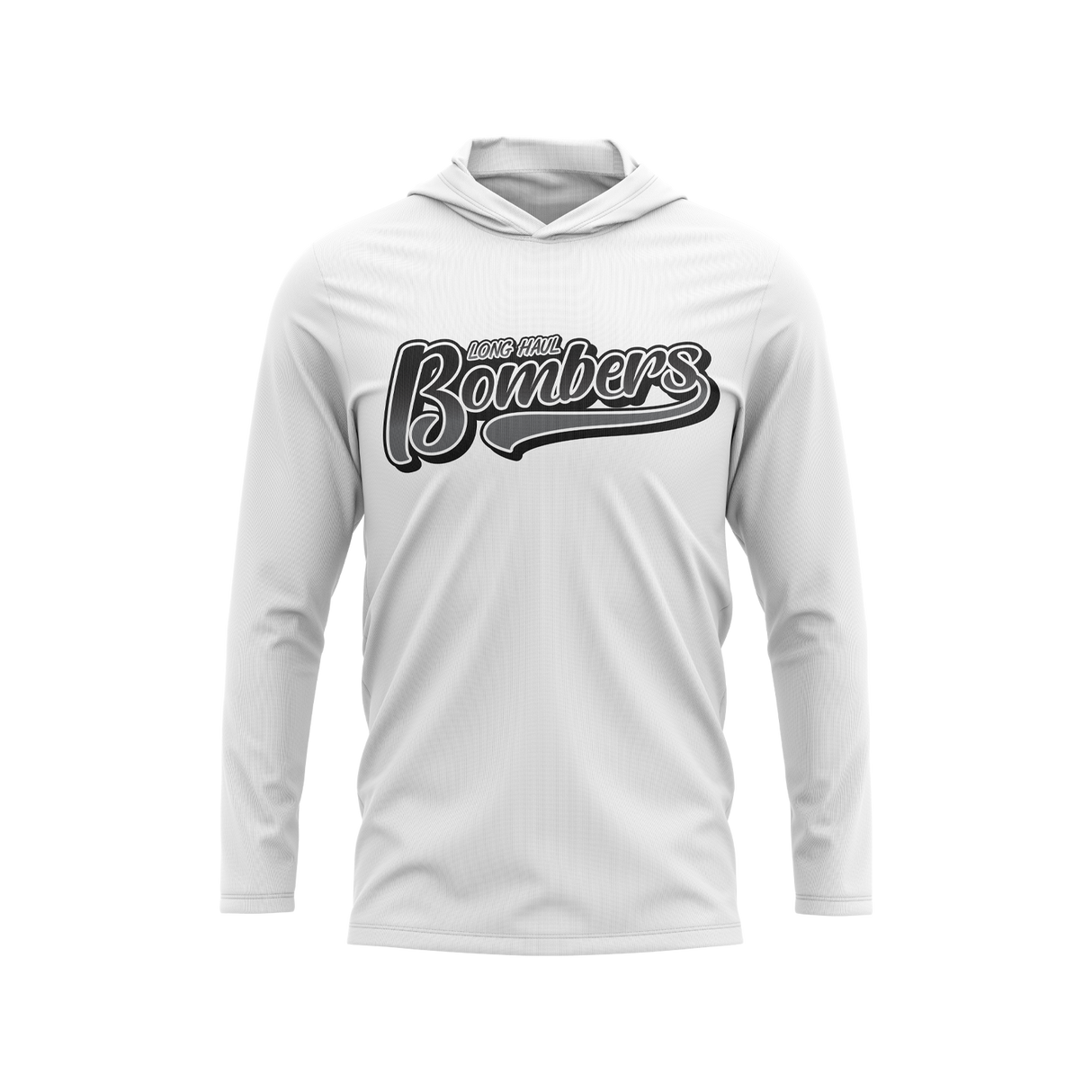 Long Haul Bombers - Semi-Sub Hooded Long Sleeve Shirt - Bombers - White/Black
