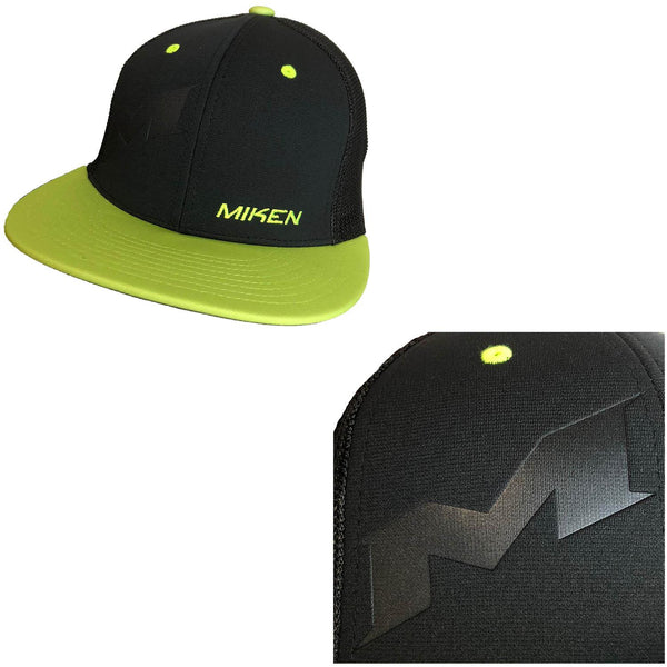 Miken Embossed Hat by Richardson (R165) - Black/Neon Yellow/Embossed M