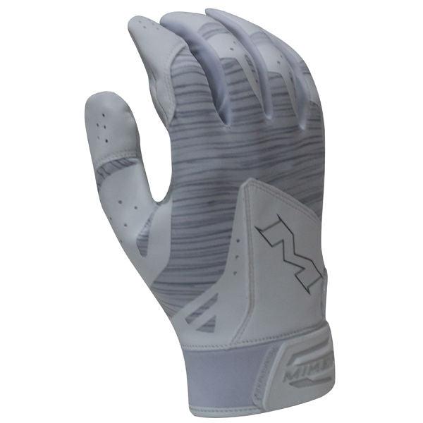 Miken Pro Adult Batting Gloves (White) MBGL18-WHT