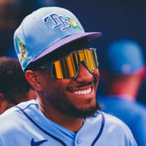 100 Percent Sunglasses - Speedcraft - MLB Authentic Polished Translucent Grey HiPER® 24K Gold Mirror Lens