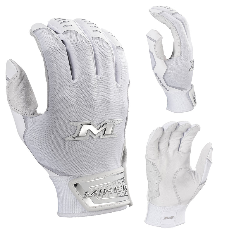 Miken Pro Series Slowpitch Batting Gloves - White