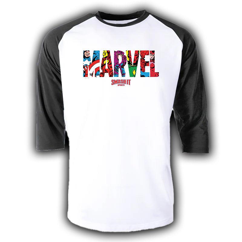 3/4 Sleeve Baseball Tee - Marvel - Smash It Sports