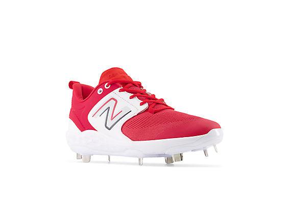 New Balance Men's Fresh Foam X 3000 V6 Metal Baseball Cleats - Red with White - L3000TR6 - Smash It Sports