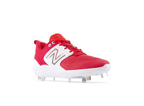 New Balance Men s Fresh Foam x 3000 V6 Metal Baseball Cleats Red with White L3000TR6