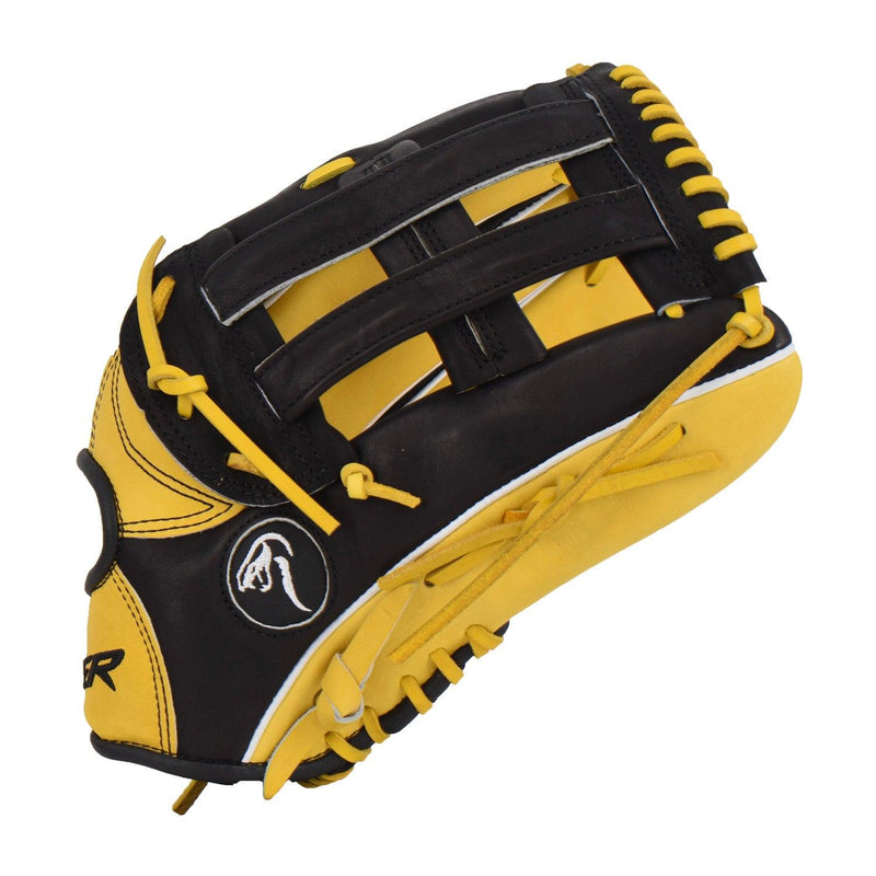 Viper Premium Leather Slowpitch Softball Fielding Glove Black/Yellow - Smash It Sports