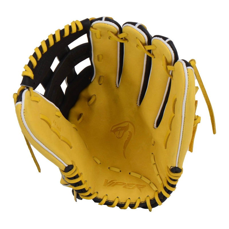 Viper Premium Leather Slowpitch Softball Fielding Glove Black/Yellow - Smash It Sports