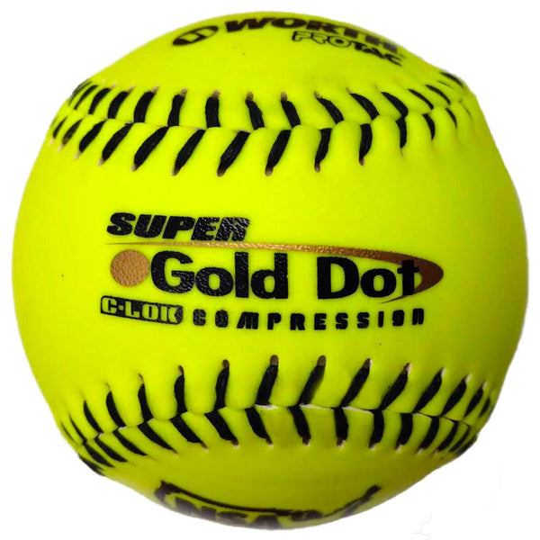 Worth Super Gold Dot Extreme 44/400 NSA 12" Slowpitch Softballs - NI12CY - Smash It Sports