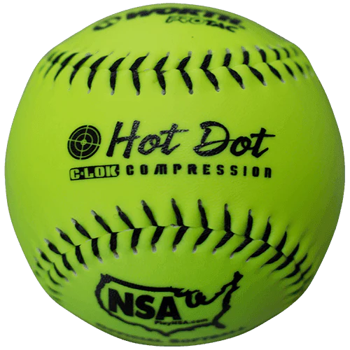 Worth 12" Hot Dot NSA Slowpitch Softballs NO12SY