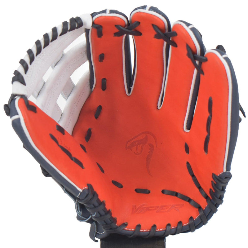 Viper Japanese Kip Leather Slowpitch Softball Fielding Glove Navy/Red/White - Smash It Sports
