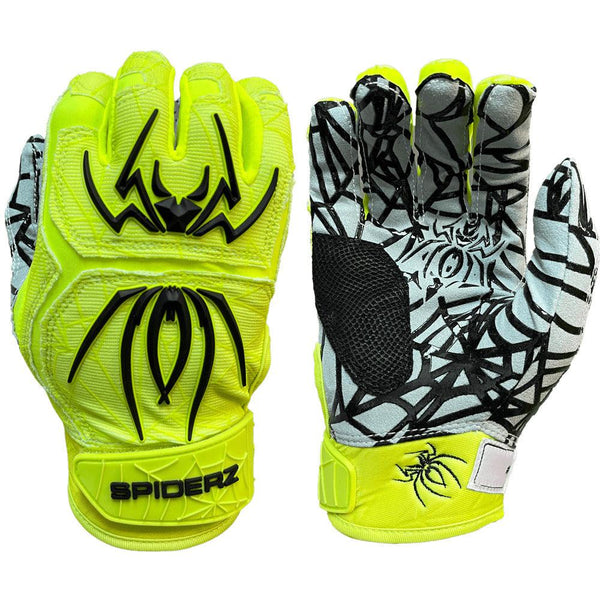 Spiderz HYBRID Batting Gloves - Neon Yellow/Black - Smash It Sports