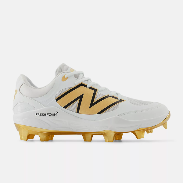 New Balance Men's Fresh Foam 3000 v7 Molded Baseball Cleats - White/Gold - PL3000L7