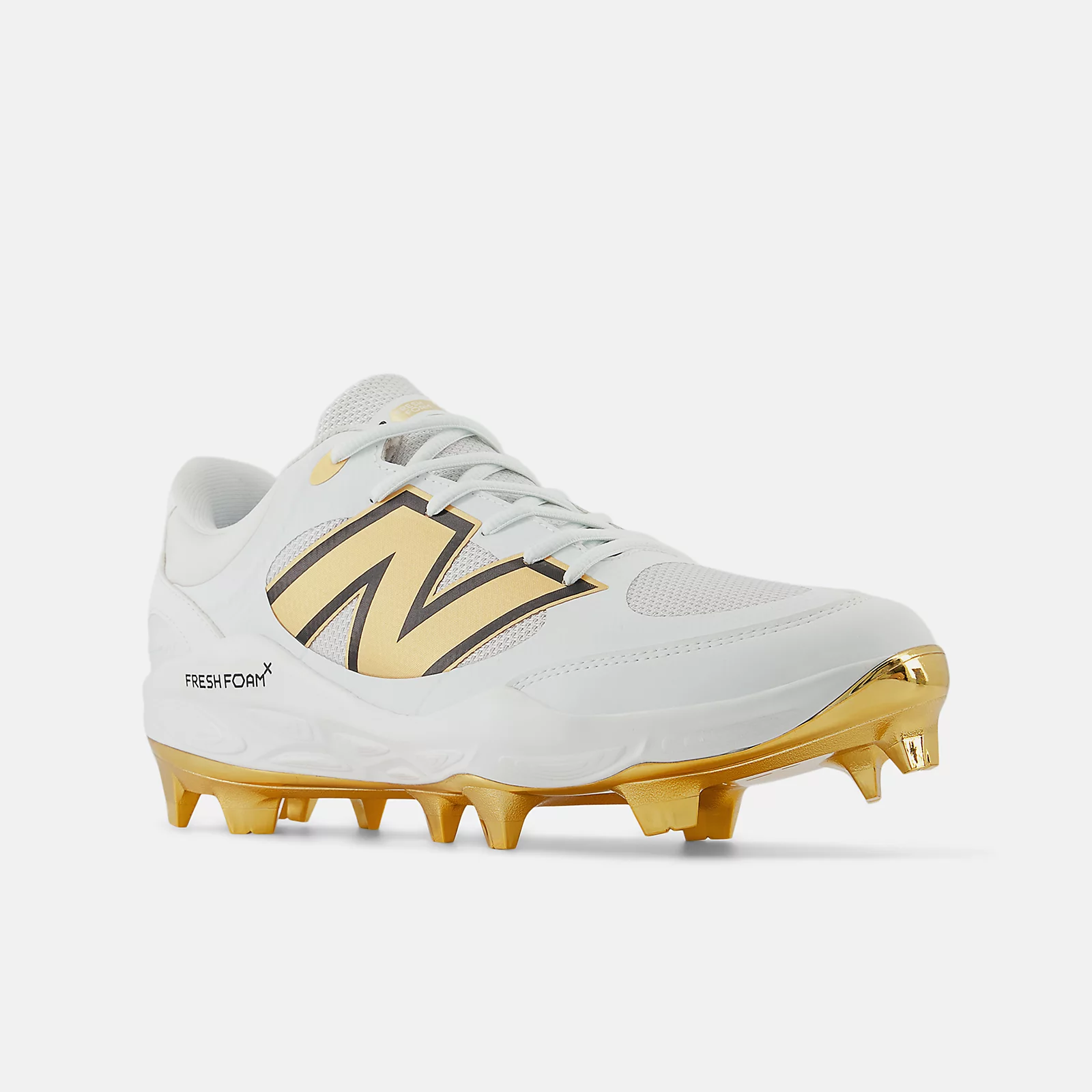 New Balance Men's Fresh Foam 3000 v7 Molded Baseball Cleats - White/Gold - PL3000L7