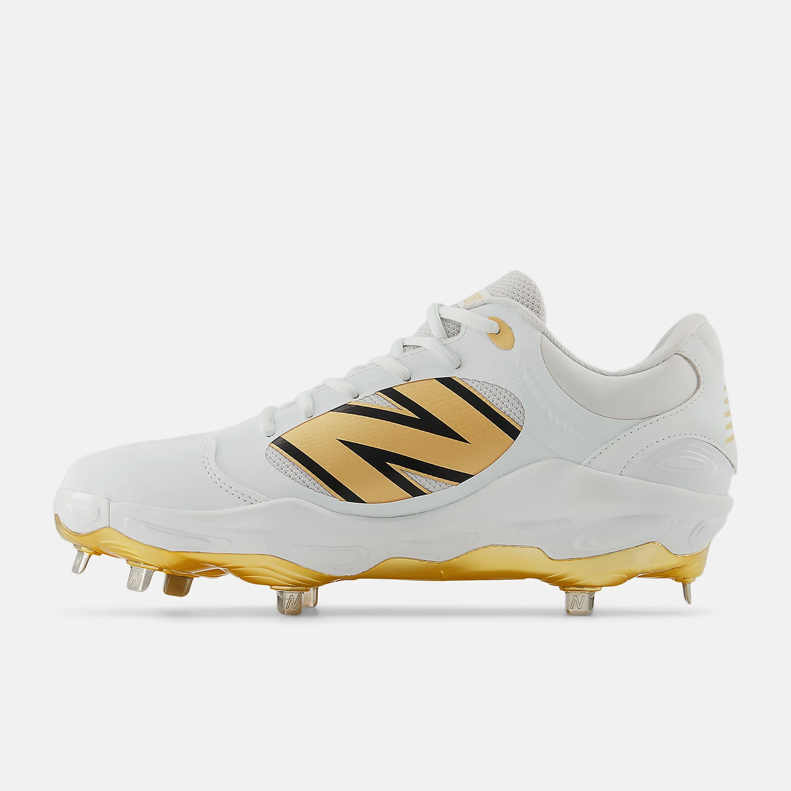 New Balance Men's Fresh Foam X 3000 v7 Metal Baseball Cleats - White/Gold - L3000GS7