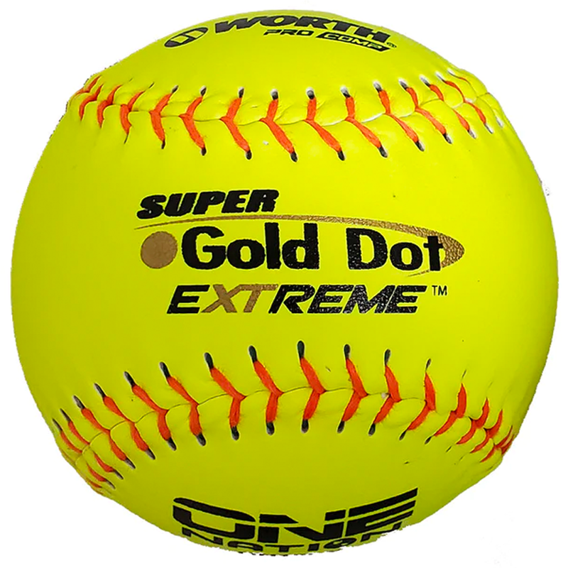 Worth Super Gold Dot Extreme 44/325 One Nation 12" Slowpitch Softballs - ON12CY - Smash It Sports