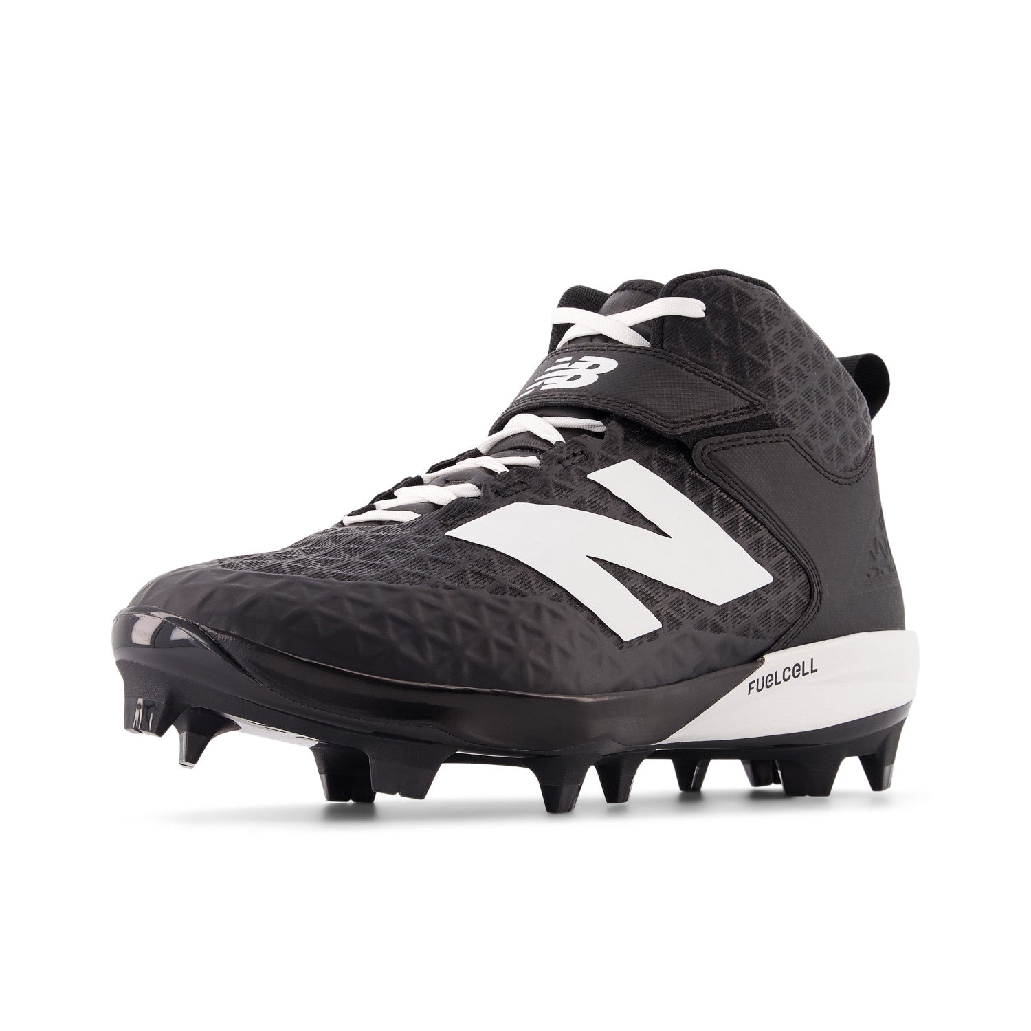 New Balance Men's FuelCell 4040 V8 Mid-Molded Baseball Cleats - Black / Optic White - PM4040K8